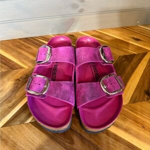 Birkenstock Arizona Big Buckle Festival Fuchsia Leather Oil Size 40